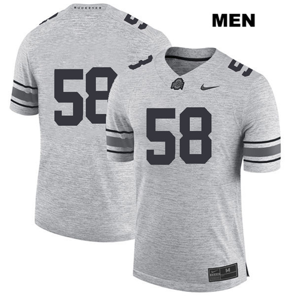 Ohio State Buckeyes Men's Joshua Alabi #58 Gray Authentic Nike No Name College NCAA Stitched Football Jersey IX19L58YH